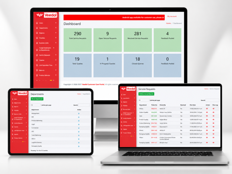 Veedol Customer Service Portal